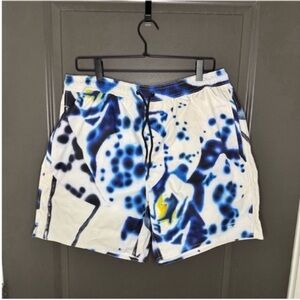 NWT Saturdays NYC Timothy Dossy Tie-Dye Swim Shorts | XL | Blue & Ivory
